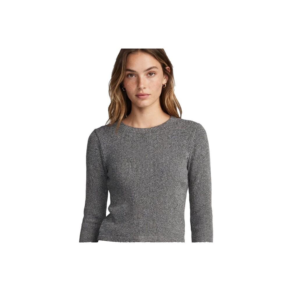 Hippie Rose Large NWT Olive Green Ribbed Seamless Long Sleeve Cropped Knit Top